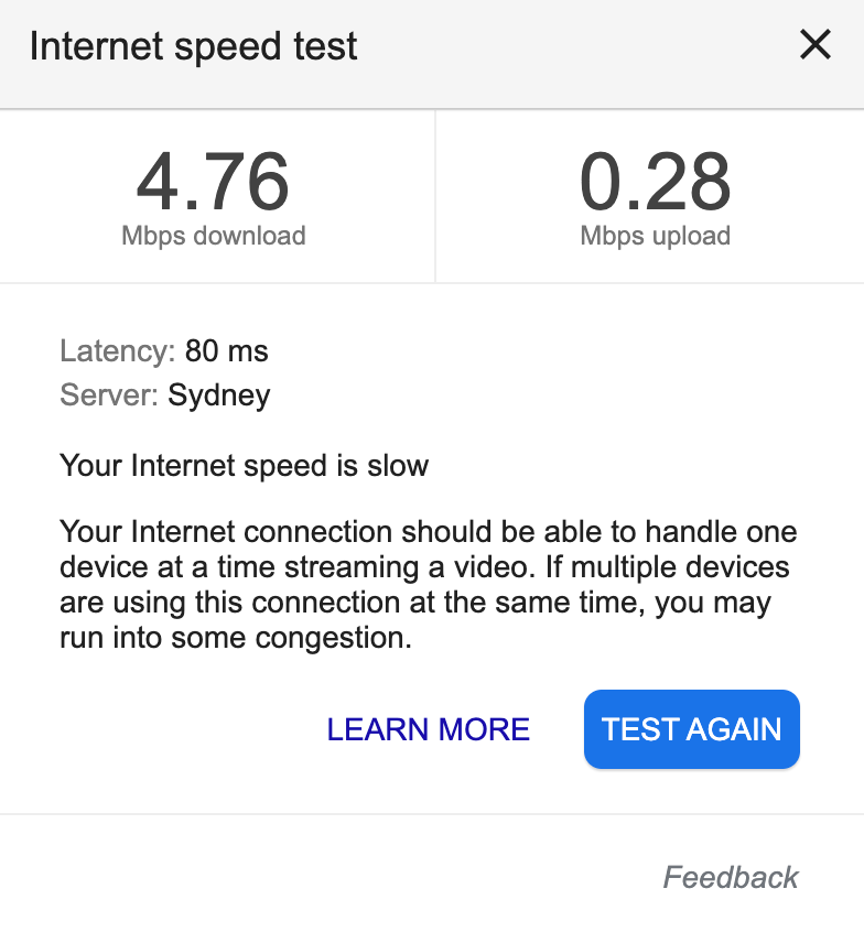 speed while using wifi