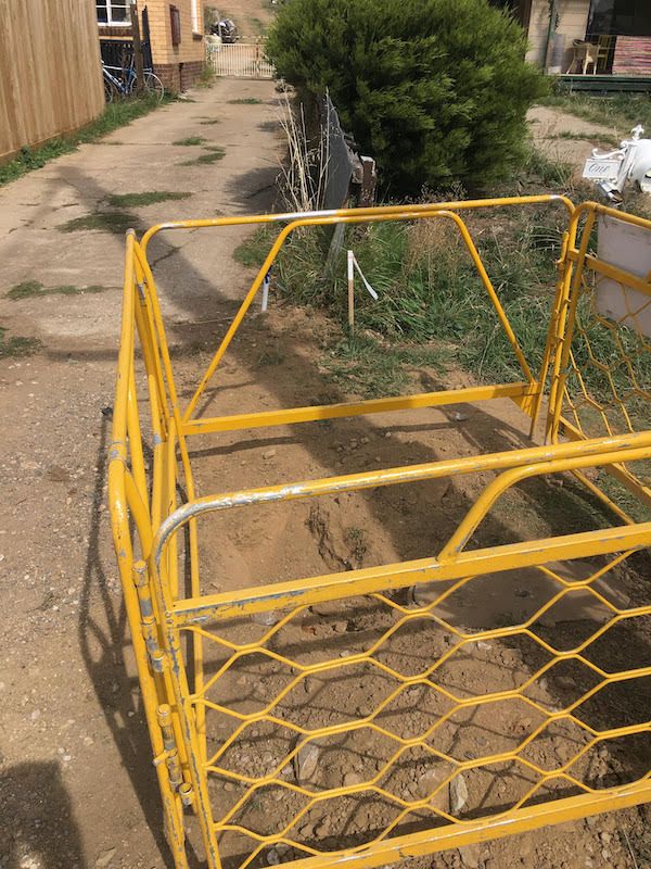 Photo 5 - view to our property - after cutting the cable yesterday, the unidentified and unmarked technicians then dug a trench to our property boundary following the direction of our copper line.