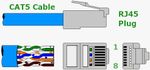 Standard RJ45 plug wiring