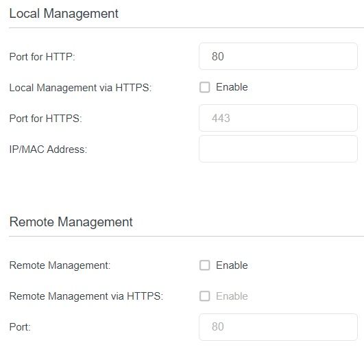 remote management disabled