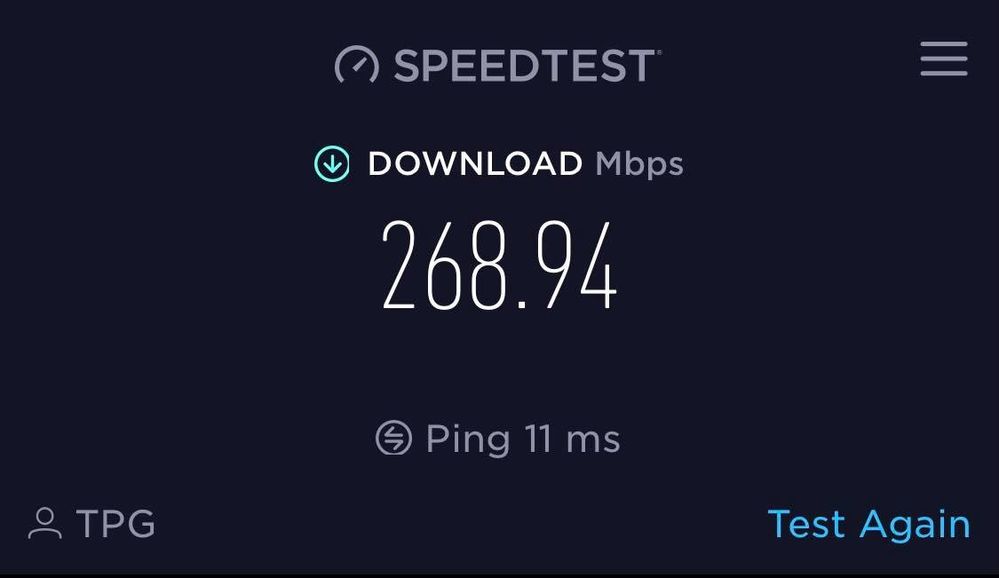 speed test on first day of upgrade