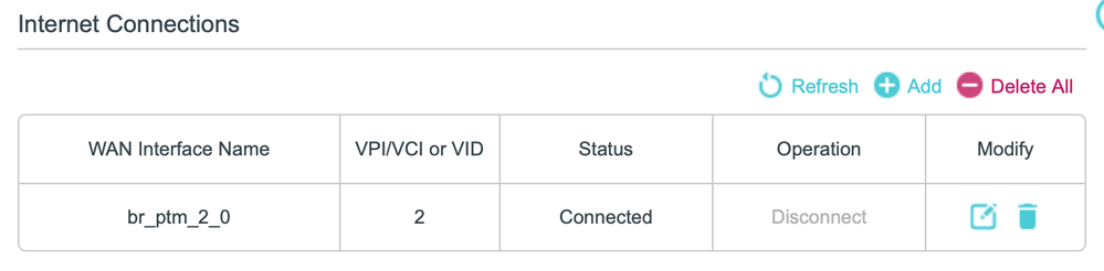 7.) Removing the two automatically created WAN connections (shown in image 5) - I get a little further with the Google Nest.  On configuring this - I am prompted for a connection type - I select PPPoE and enter my username/password - It then fails with "Configuring PPPoE failed. Please note that VLAN ID tagging is not supported.